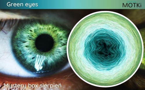 (8) Motek Ombre bawełna/akryl Green eyes: ciemny szmaragd/ morski/ opal/ ciemna pistacja/ jasna pistacja/ mięta/ liściasta zieleń/ zielony