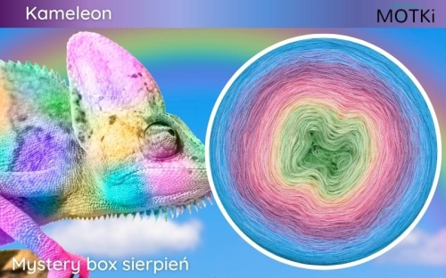 (8) Motek Ombre bawełna/akryl Kameleon: mięta/ jasny żółty/ jasny róż/ landrynkowy róż/ wrzos/ krokus/ baby blue/ cyjan