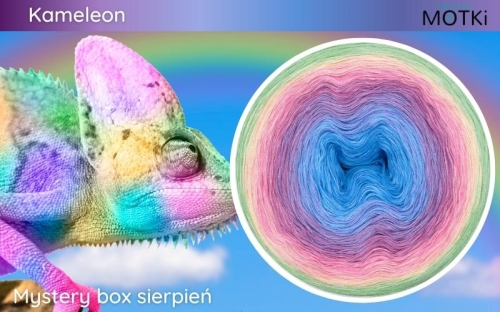 (8) Motek Ombre bawełna/akryl Kameleon: cyjan/ baby blue/ krokus/ wrzos/ landrynkowy róż/ jasny róż/ jasny żółty/ mięta