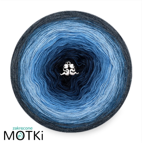 (8) Motek Ombre bawełna/akryl B905: granat/ ciemny niebieski/ ciemny atrament/ atrament/ błękit/ jeans/ indygo/ ciemny denim