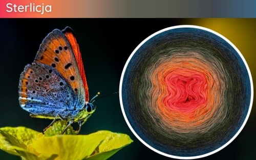 (10) Motek Ombre b/ a Sterlicja: koral/ jasny koral/ mango/ glina/ beżowo-szary/ khaki/ wojskowa zieleń/ ciemny szary/ ciemny denim/ petrol