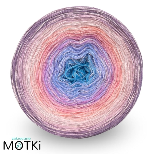 (9) Wanted cyjan/błękit/krokus/wrzos/ róż/ łososiowy róż/ pąsowy/ lila/ budny fiolet + nitka bawełna 100% brzoskwinia 