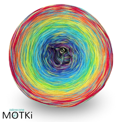 (13) Czakra druty 6 nitek  grape/ jasny kobalt/ atrament/ cyjan/ turkus/ zielone jabłuszko/ neonowa zieleń/ słoneczny żółty/żółty/ mango/pomarańcz/ intensywna czerwień/ czerwień + 3 nitki bawełna 100% turkus/zielone jabłuszko/żółty