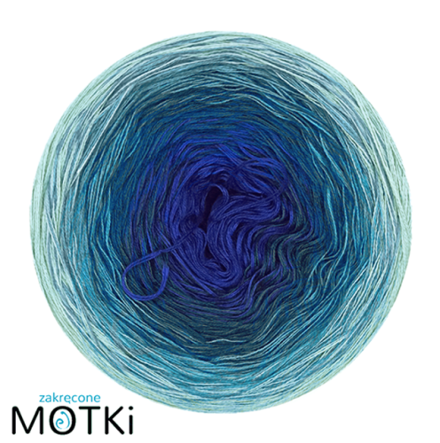 (4) Włóczka Ombre bawełna/akryl B310: szafir/ petrol/ jasny petrol/ patyna