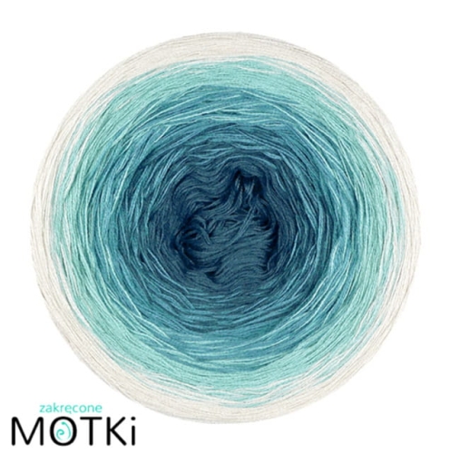 (4)  Włóczka Ombre bawełna/akryl B649a: petrol/ jasny petrol/ patyna/ pudrowy beż