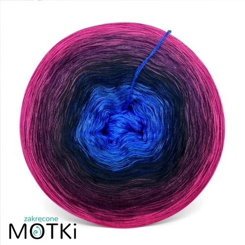 (8) Włóczka Ombre bawełna/akryl Podróż w Nieznane: szafir/ ciemny niebieski/ granat/ czekolada/ wino/ ciemna jeżyna/ jeżyna/ fuksja