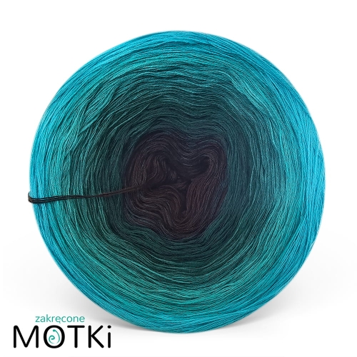 (8) Motek Ombre bawełna/akryl Nocne Niebo: czekolada/ ciemna butelka/ butelkowa zieleń/ ciemny szmaragd/ morski/ opal/ grynszpan/ turkus