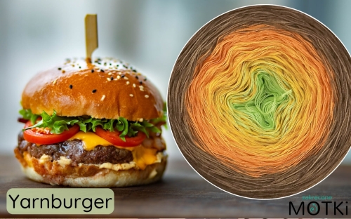 (5) Włóczka Ombre bawełna/akryl Yarnburger: liściasta zieleń/ kurkuma/ koniak/ orzech/ brąz