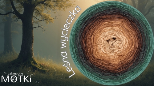 (8) Motek Ombre bawełna/akryl Leśna wycieczka: ciepły beż/ ciepły brąz/ orzech/ brąz/ czekolada/ ciemna butelka/ butelkowa zieleń/ ciemny szmaragd