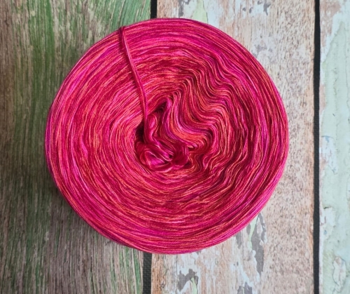 bawełna/akryl 500m 6 nitek  różowy melanż