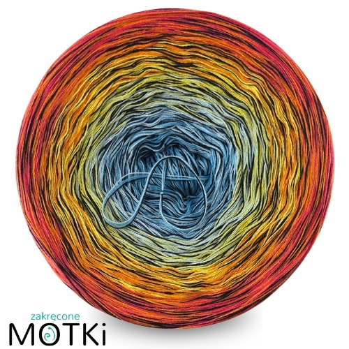 (6) Moss Light Black Edition BL71-cyjan/jasny błękit/słoneczny żółty/kurkuma/mandarynka/koral +nitka czarna