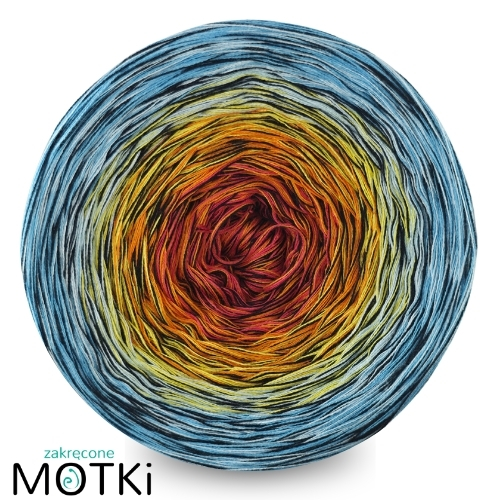 (5) Moss Light Black Edition BL71a-koral/mandarynka/słoneczny żółty/jasny błękit/cyjan +nitka czarna