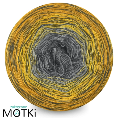 (5) Moss Light Black Edition BL61-szary/jasny szary/żółty/kurkuma/curry +nitka ciemny szary