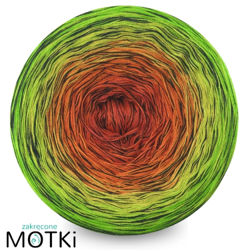 (5) Moss Light Black Edition BL111 koral/pomarańcz/ jasny pomarańcz/ słoneczny żółty/neonowa zieleń/  zielone jabłuszko + nitka granat