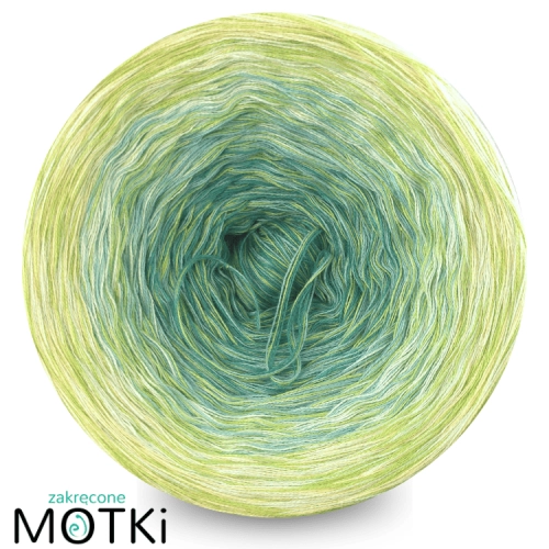 (4) Moss Light Colour Edition C18a - morski/patyna/jasna pistacja/ jasny żółty  + nitka liściasta zieleń