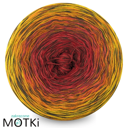 (4) Moss Light Black Edition BL58-czerwień/koral/mandarynka/żółty +nitka ciemny szary