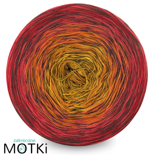 (4) Moss Light Black Edition BL58a-żółty/mandarynka/koral/czerwień +nitka ciemny szary