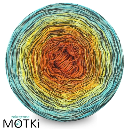 (5) Moss Light Black Edition BL56a-pomarańcz/mandarynka/słoneczny żółty/pistacja/turkus +nitka czekolada