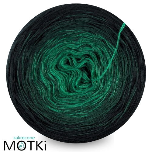 (3) Włóczka Ombre - Bawełna/ Akryl TREE 11 /  B169 - absynt/ butelkowa zieleń/ czerń