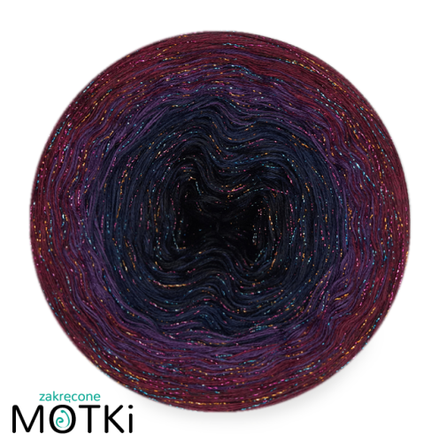 (4) G13b - czerń/granat/fiolet/bordo melanż + lurex ciemna tęcza