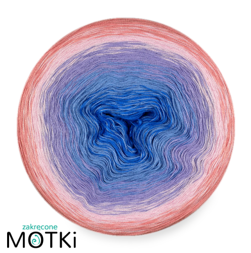 (5) Włóczka Ombre bawełna/akryl B502: lapis/ błękit/ krokus/ pastelowy róż/ róż
