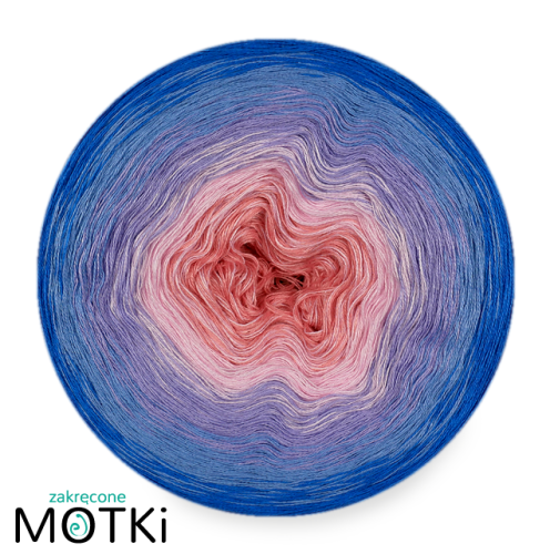 (5) Włóczka Ombre bawełna/akryl B502a: róż/ pastelowy róż/ krokus/ błękit/ lapis