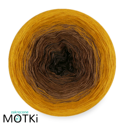 (5) Włóczka Ombre bawełna/akryl B513a: czekolada/ brąz/ orzech/ curry/ kurkuma