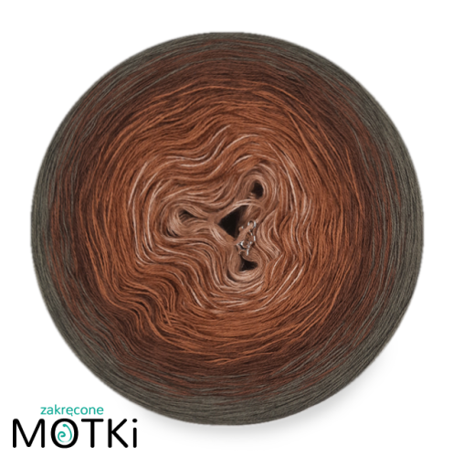 (4) Włóczka Ombre bawełna/akryl B390: ciepły beż/ ciepły brąz/ orzech/ khaki