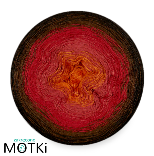 (5) Włóczka Ombre bawełna/akryl B530a: koniak/ cegła/ burgund/ brąz/ czekolada