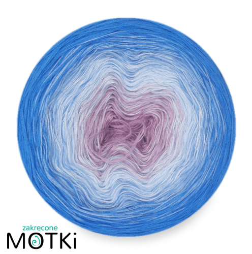(4) Włóczka Ombre bawełna/akryl B368: jasny fiolet/ jasny niebieski/ błękit/ atrament