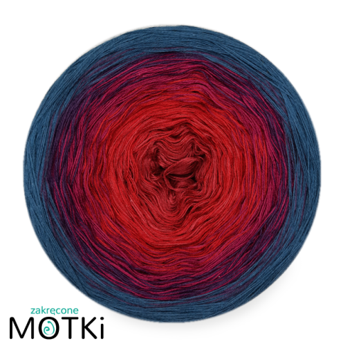 (5) Włóczka Ombre bawełna/akryl B346: malaga/ burgund/ jeżyna/ fiolet/ petrol